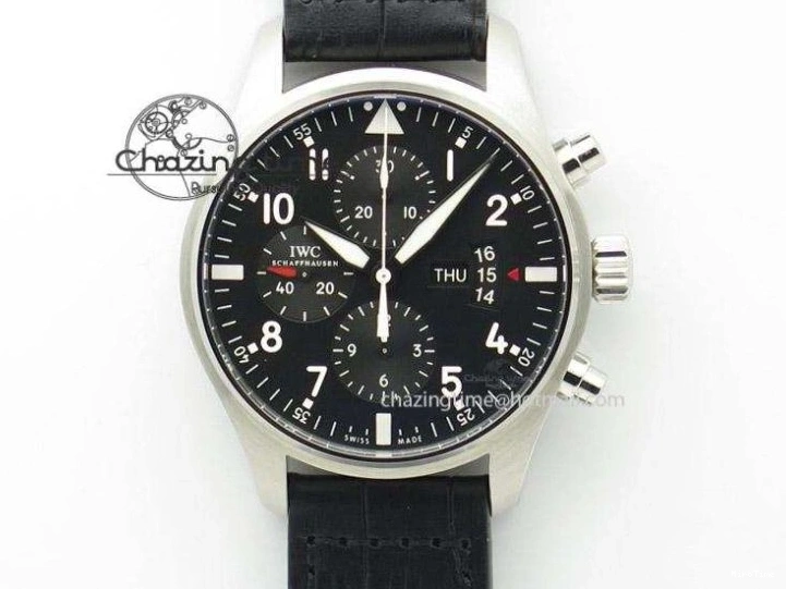 MIROTIME 0511 GoodFit Portofino SCHAFFHAUSEN SS MKF 1:1 V2 Best Edition Black Dial On Black Leather Strap A 7350